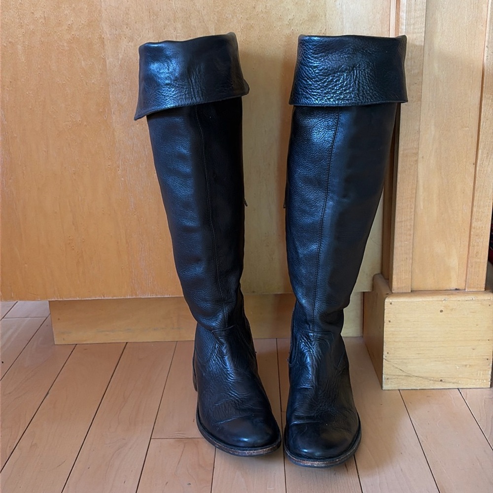 Frye Shirley over-the-knee black leather boots-size 7 1/2-great condition! 77739